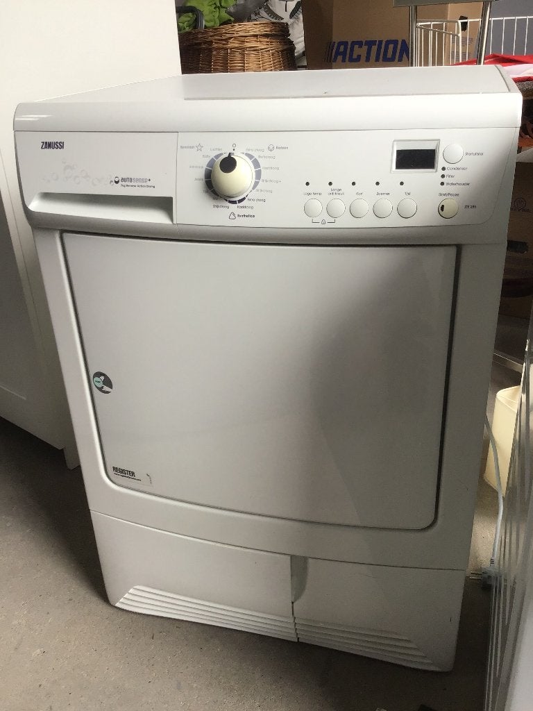 wasdroger zanussi condens, Ophalen, 6 tot 8 kg, Gebruikt, Voorlader