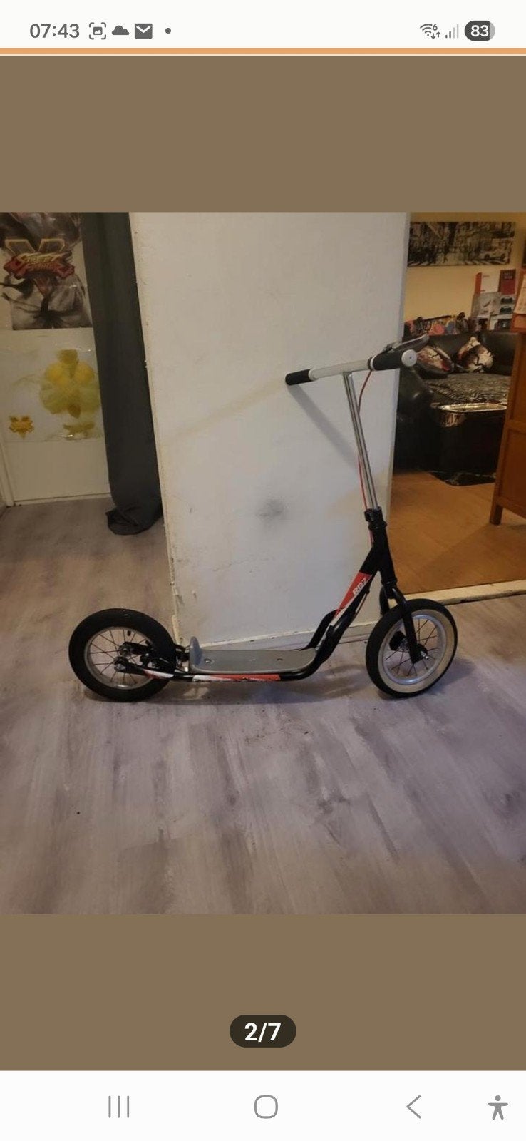 Stoere Urban Step Rood/Zwart met Verdikte Banden, Fietsen en Brommers, Steps, Zo goed als nieuw, Gewone step, Ophalen of Verzenden