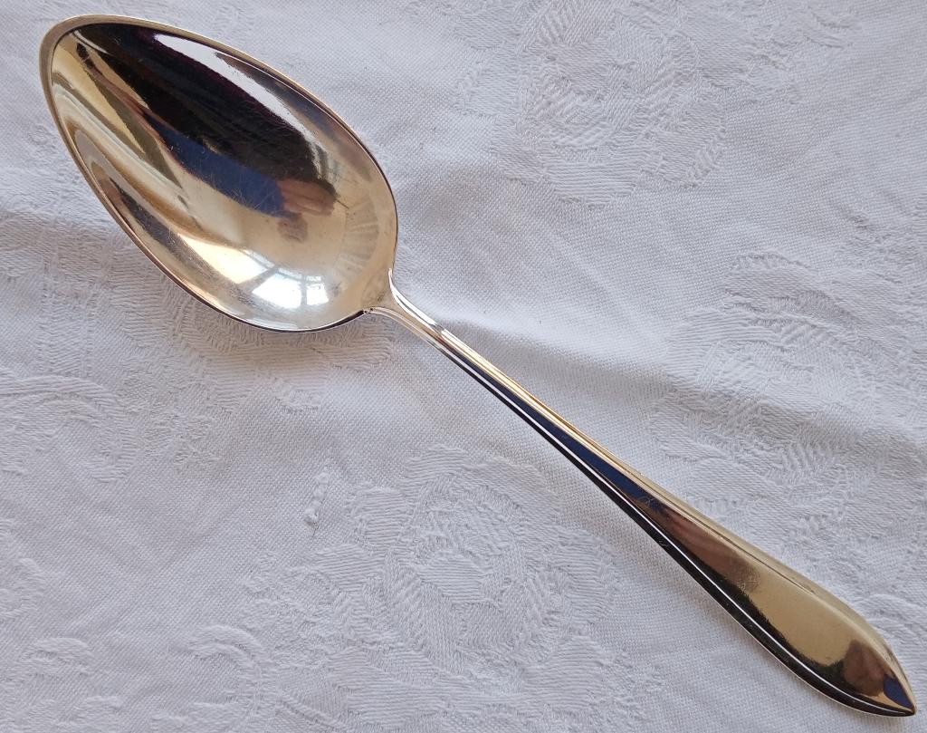 Massief 835 zilver dessertlepel puntfilet, Ophalen of Verzenden, Zilver
