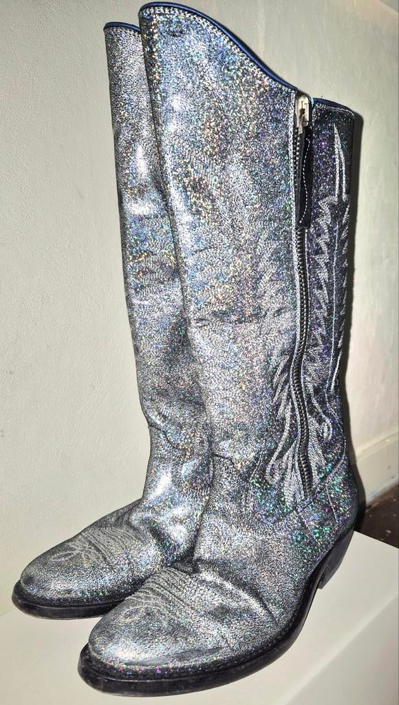 Golden goose cowboylaarzen glitter 37, Kleding | Dames, Ophalen of Verzenden, Zo goed als nieuw, Overige kleuren, Hoge laarzen