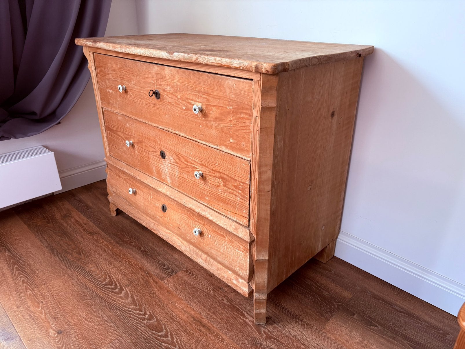 Antieke grenen commode | 19e eeuw | gestripped | karaktervol, Antiek en Kunst, Ophalen of Verzenden