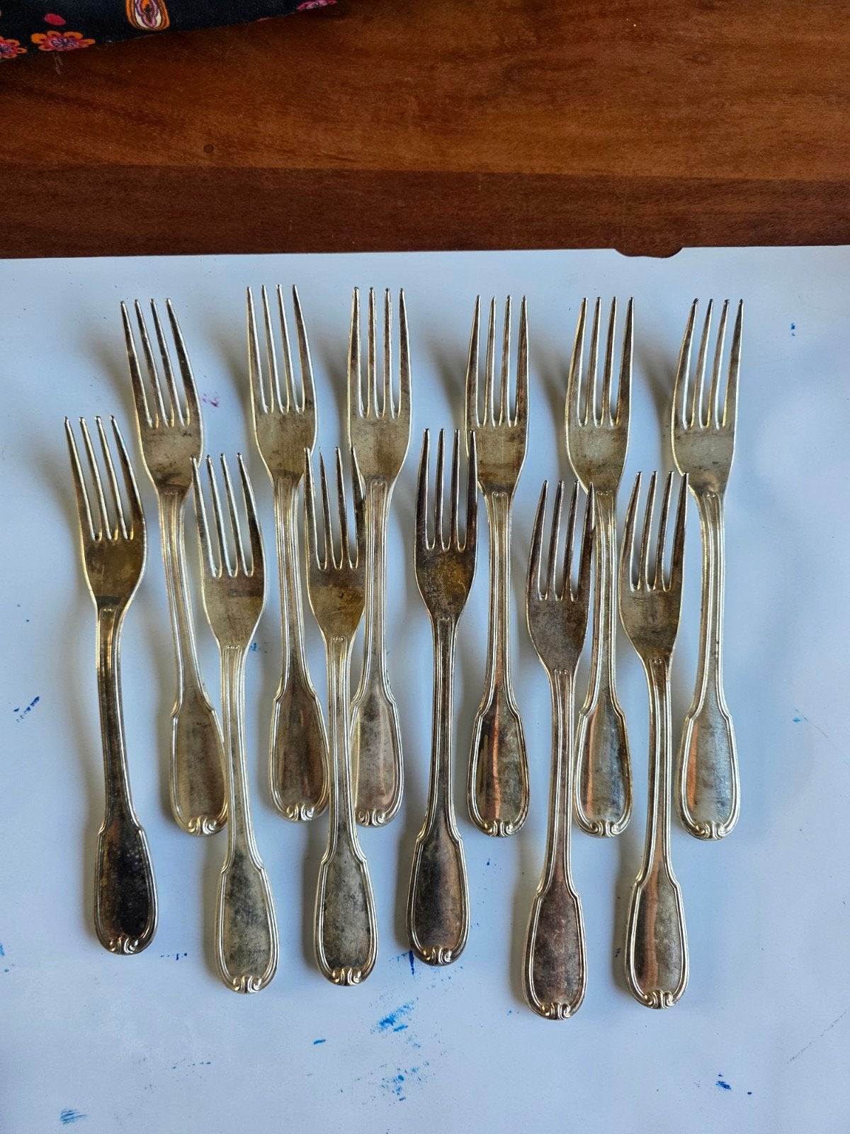 12 delig bestek "zilver", Antiek en Kunst, Ophalen