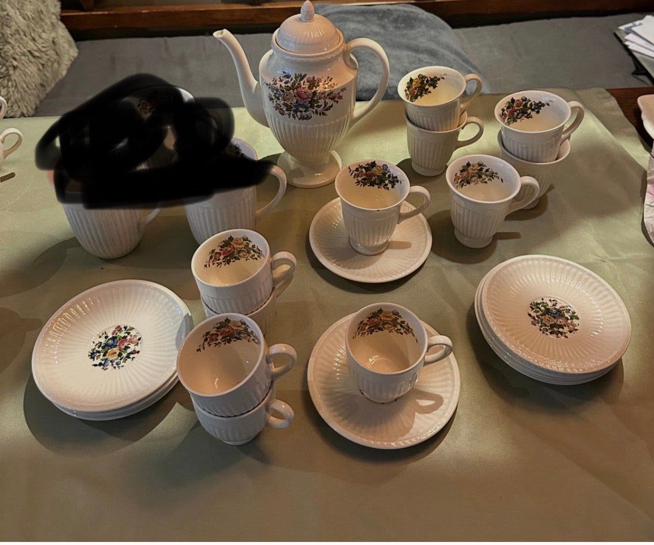 Wedgwood conway koffieservies koffie servies bekers kopjes, Ophalen of Verzenden, Zo goed als nieuw, Porselein, Kop(pen) en/of Schotel(s)