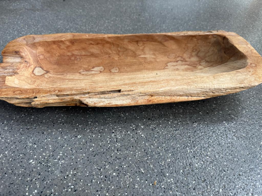 Houten langwerpige schaal, Huis en Inrichting, Ophalen of Verzenden, Zo goed als nieuw, Rond, Hout