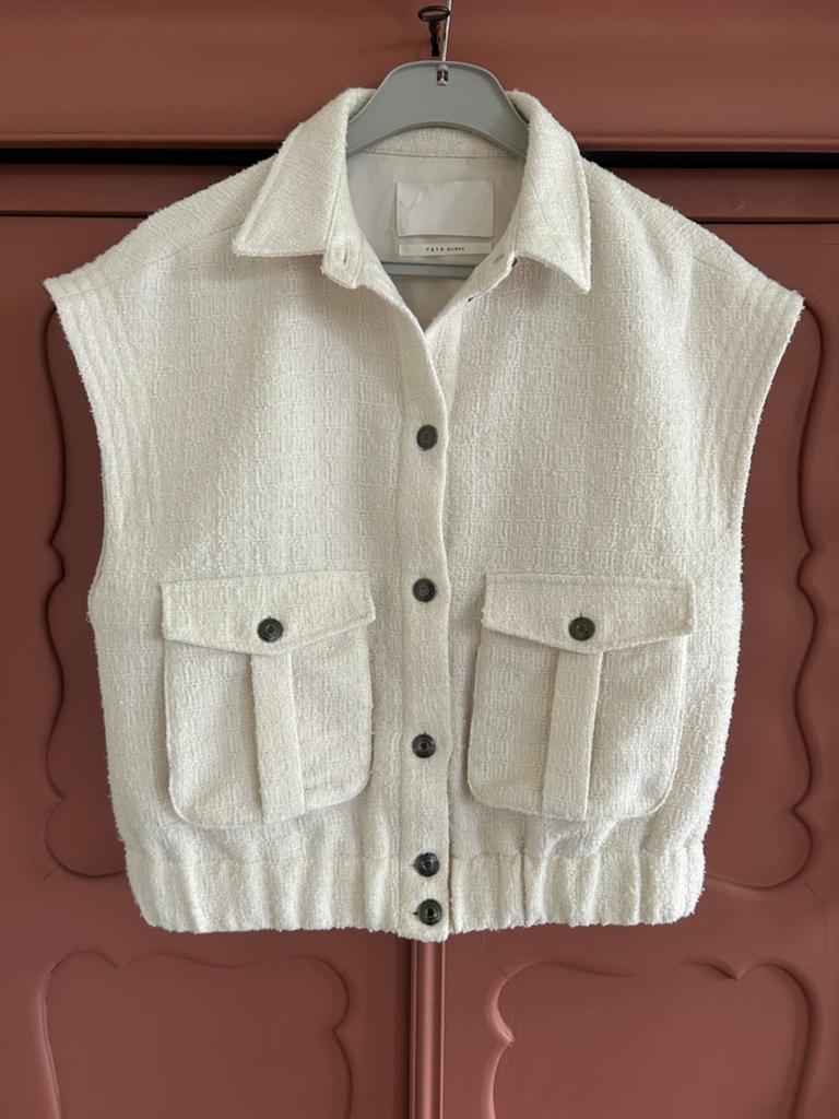 Yaya gilet-bodywarmer ecru maat 40, Ophalen of Verzenden, Zo goed als nieuw, Maat 38/40 (M), Beige