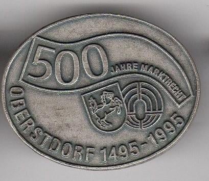 BROCHE 500 JAHRE MARKTRECHT OBERSTDORF 1495-1995 (A6), Ophalen of Verzenden, Gebruikt, Overige onderwerpen