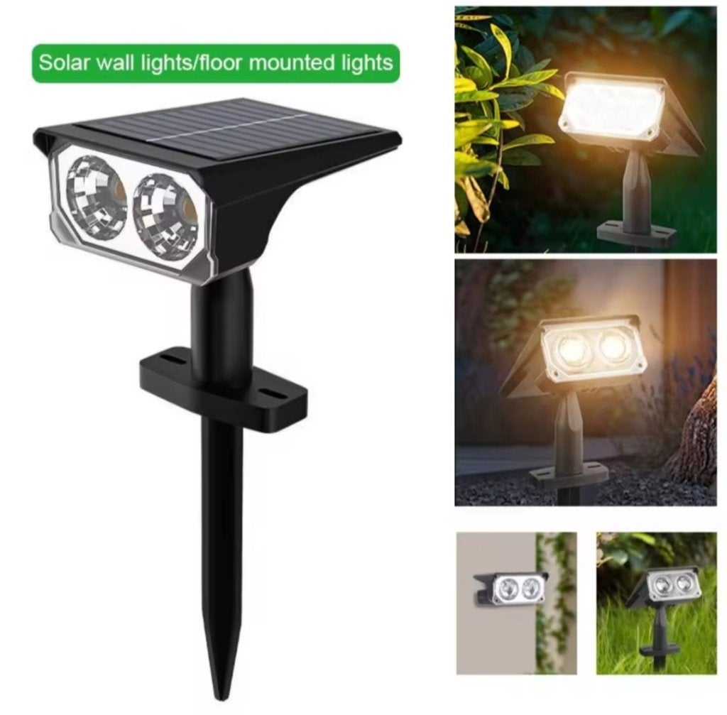 Krachtige Outdoor Solar LED spot (warm wit), Huis en Inrichting, Lampen | Spots, Ophalen, Kunststof, Met schakelaar, Prikspot