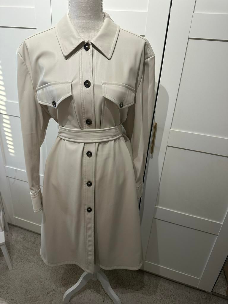 Zara jas blouse jurk imitatieleer XXL, Ophalen of Verzenden, Zo goed als nieuw, Maat 46/48 (XL) of groter, Beige