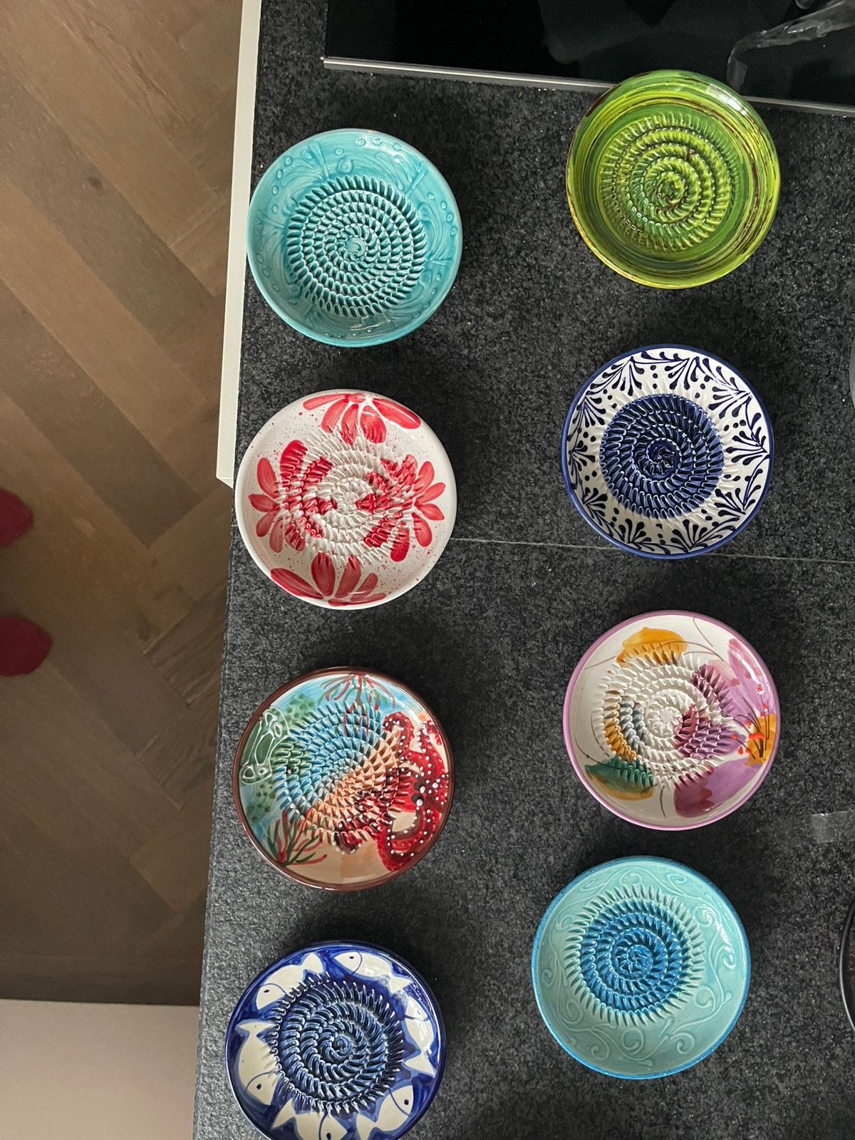 geweldige raspbordjes ongeveer 13 cm doorsnee diverse kleure, Huis en Inrichting, Ophalen of Verzenden, Nieuw