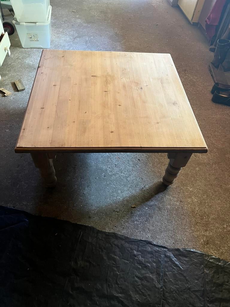Salontafel, vierkant grenenhout, Huis en Inrichting, Gebruikt, 50 tot 100 cm, Vierkant, Ophalen of Verzenden