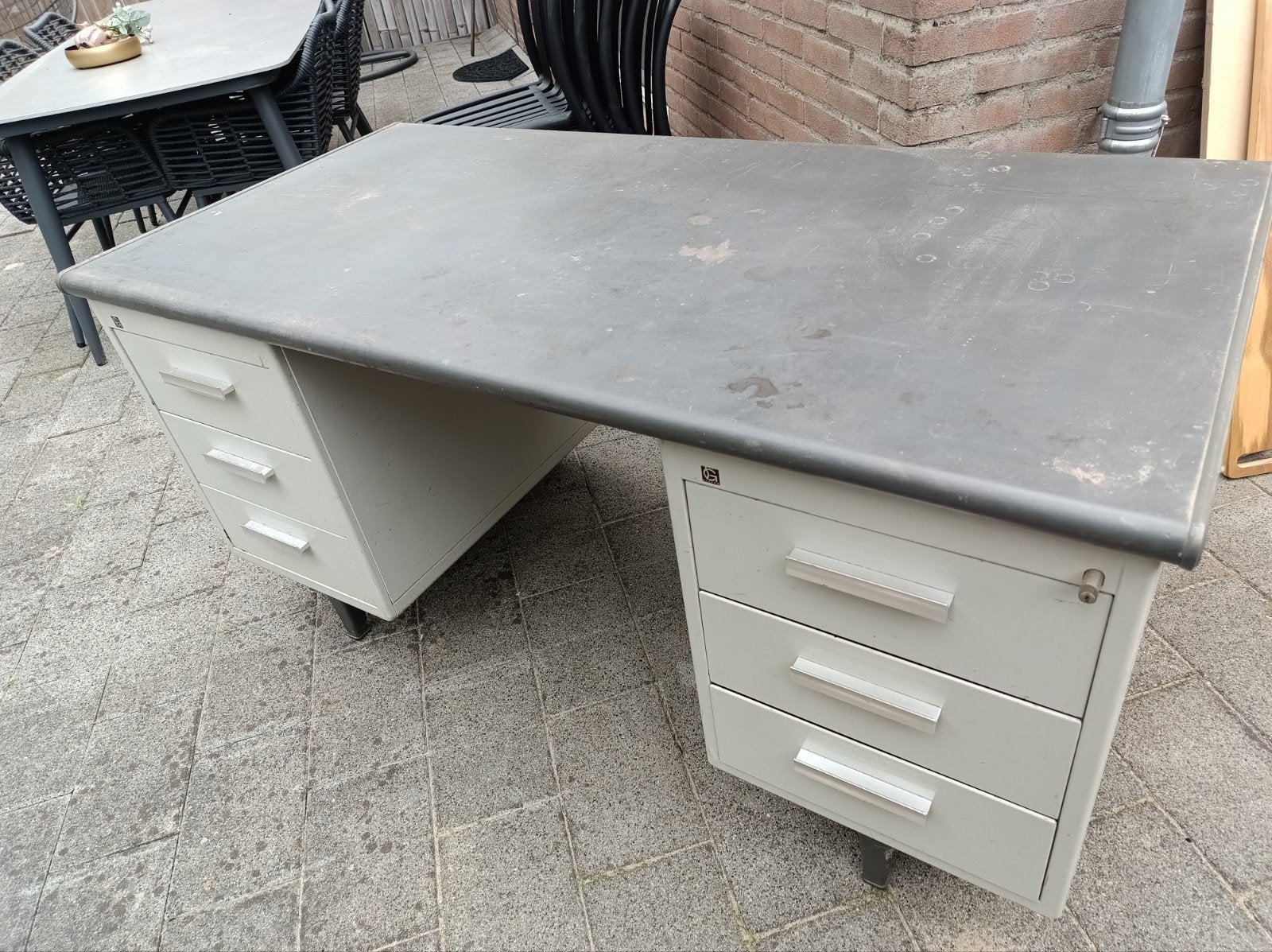Stalen werkbank met lades, Ophalen, Gebruikt