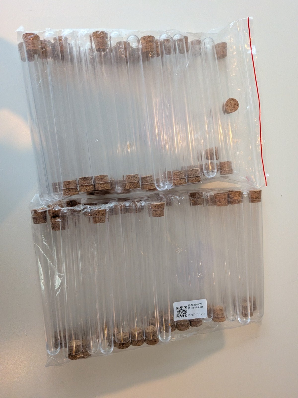 50 hard plastic reageerbuisjes met kurk - 20 ml, Hobby en Vrije tijd, Ophalen of Verzenden, Nieuw