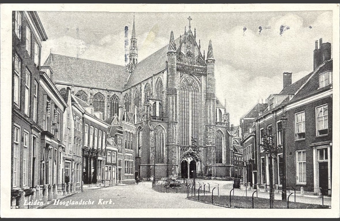 Leiden, Hooglandsche kerk, Ophalen of Verzenden, 1920 tot 1940, Gelopen, Zuid-Holland