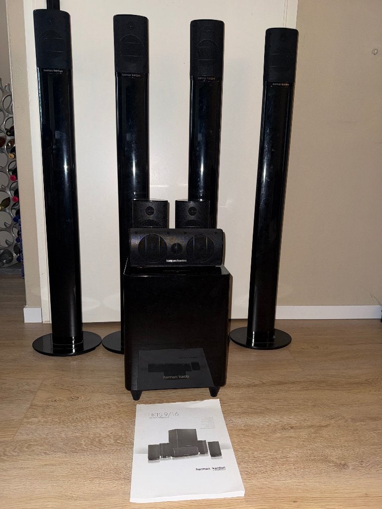 Harman Kardon HKTS 9 speaker set (+2extra) incl 4 standaards, Ophalen, Zo goed als nieuw, Surroundset, Geschikt voor surround/home cinema