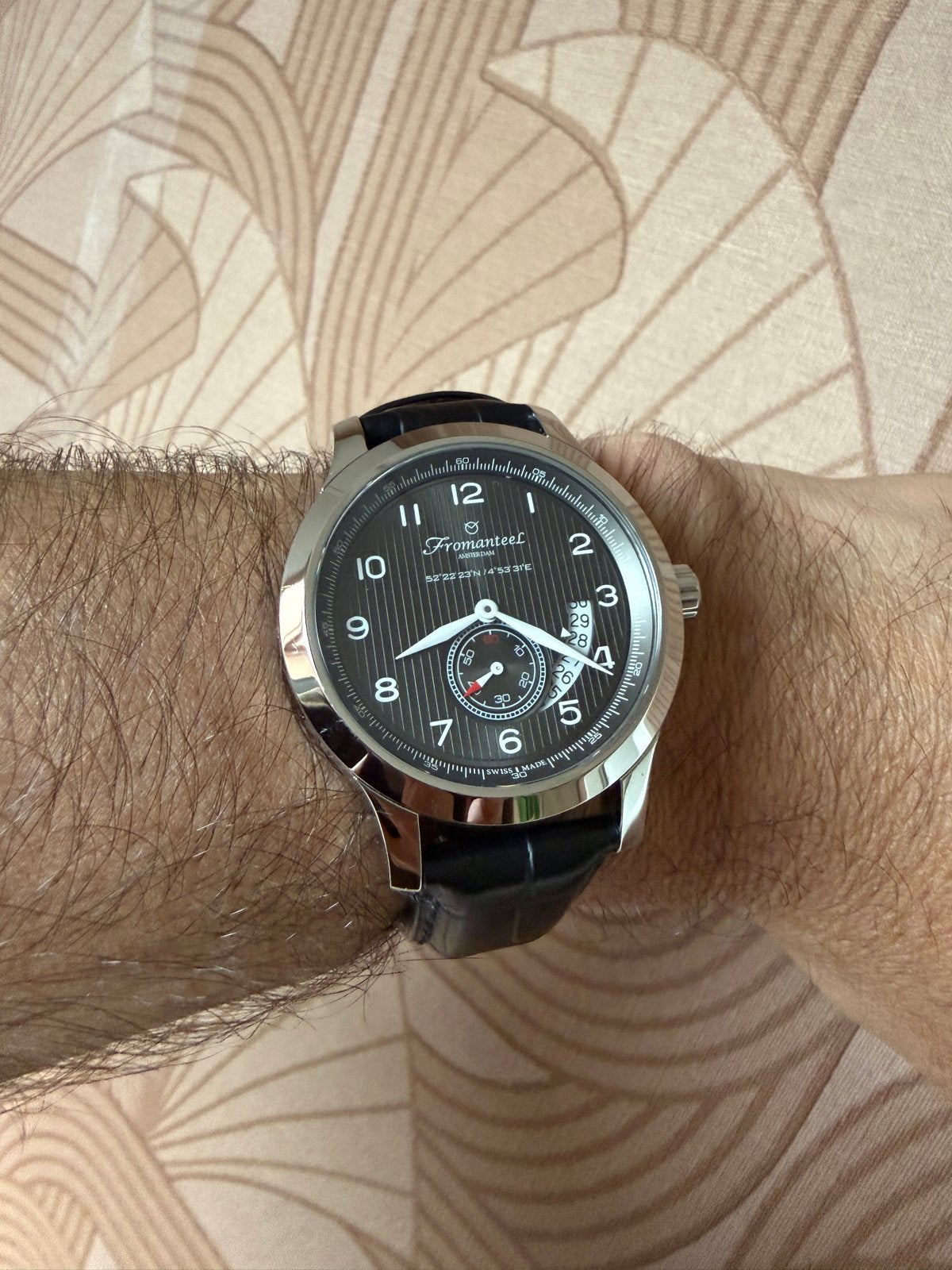 Fromanteel Amsterdam horloge - Zo goed als nieuw, Overige merken, Leer, Staal, Polshorloge