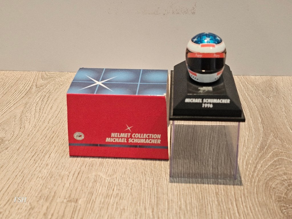 Helm 1:8, Michael Schumacher, 1996. Minichamps., Verzamelen, Ophalen of Verzenden, Zo goed als nieuw, Formule 1
