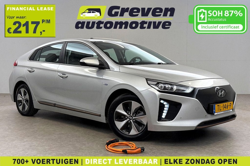 Hyundai IONIQ Premium EV | Snelladen | SOH 87% | Pano | Virt, Auto's, Hyundai, Bedrijf, Te koop, IONIQ, ABS, Achteruitrijcamera