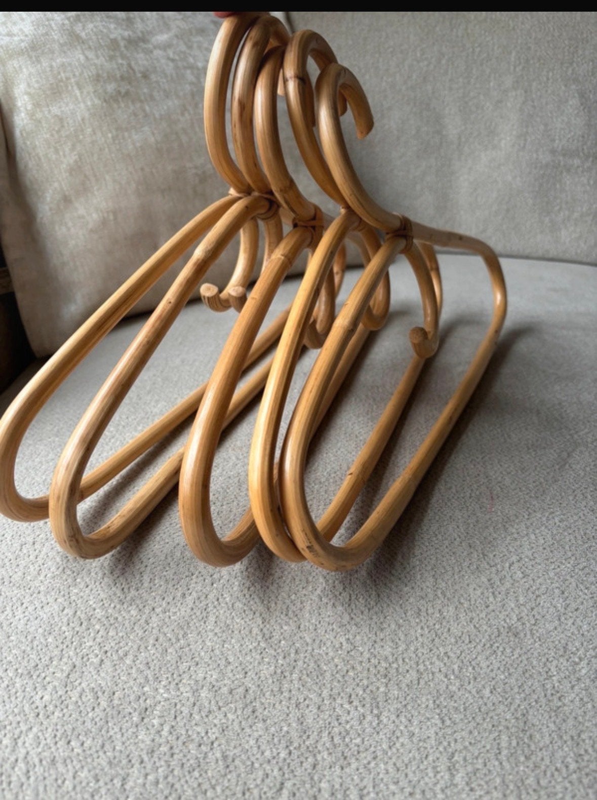 Set van 5 rotan kledinghangers - 40 cm breed - Bloomingville, Ophalen of Verzenden, Zo goed als nieuw, Overige materialen, Volwassenen