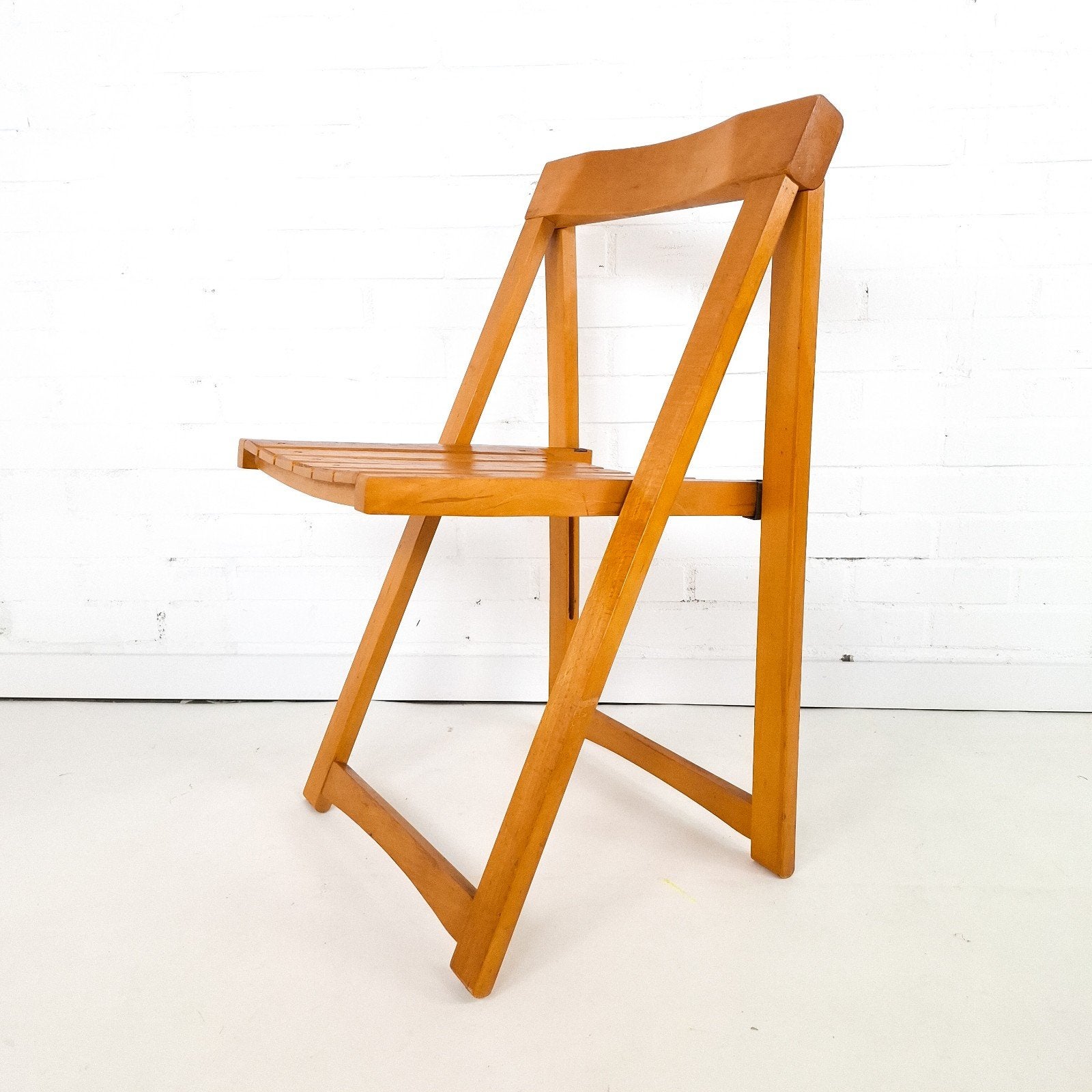 Vintage houten klapstoel Triëst Aldo Jacober jaren 70, Ophalen of Verzenden