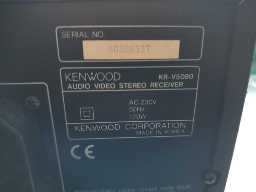 Kenwood KR-V5080 Receiver - Topconditie, 170 Watt, Audio, Tv en Foto, Versterkers en Receivers, Zo goed als nieuw, 120 watt of meer