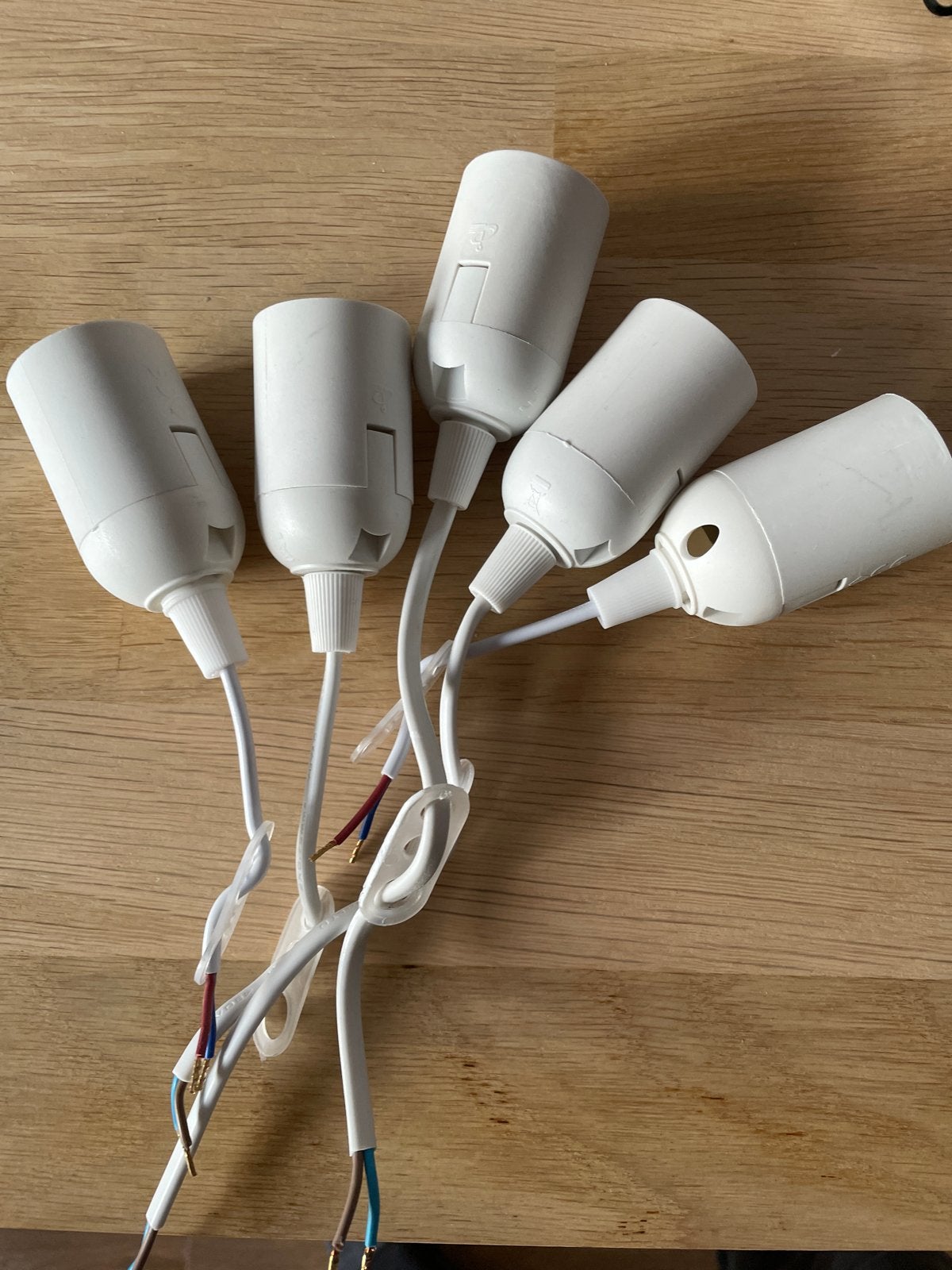 5x Verhuisfittingen E27 - Tijdelijke Lampfittingen, Ophalen, Wit, Gebruikt, Kunststof