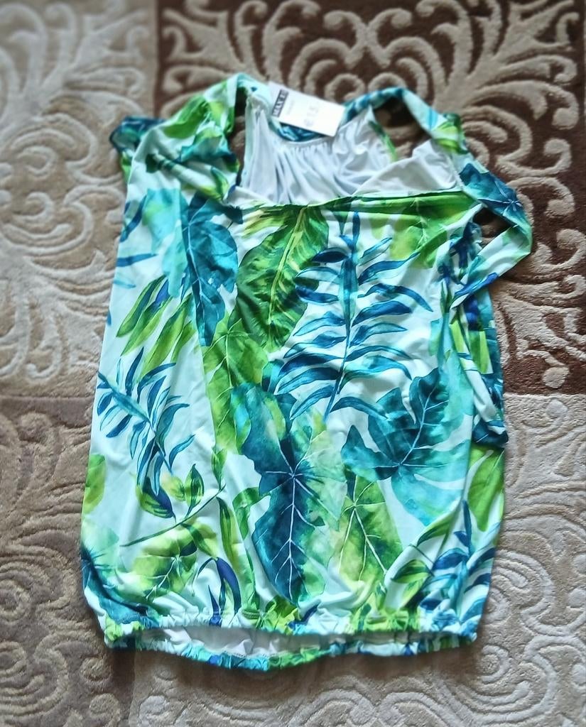 Zomers hempje met bladprint, maat 44 (L), Ophalen