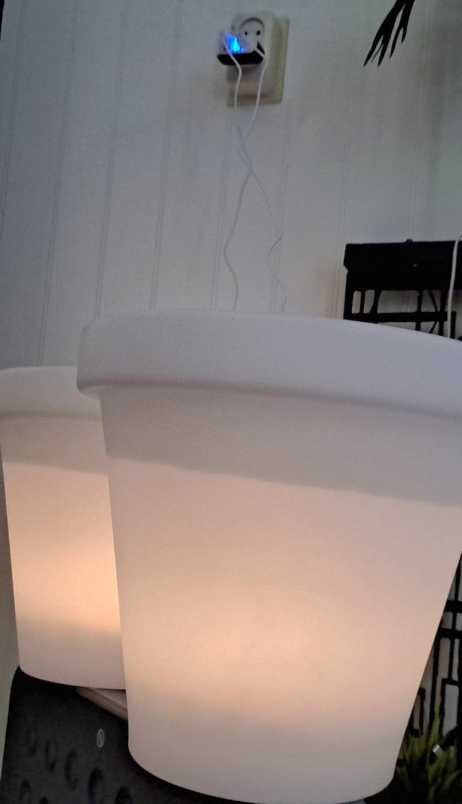 Solar LED Verlichte Bloempot Rond LIVARNOLUX - Solar & USB, Ophalen, Kunststof, Rond, Binnen