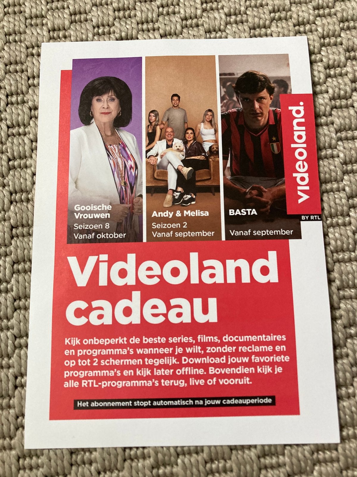 Videoland 6 maanden abonnement, Ophalen of Verzenden, Nieuw, Tv-serie