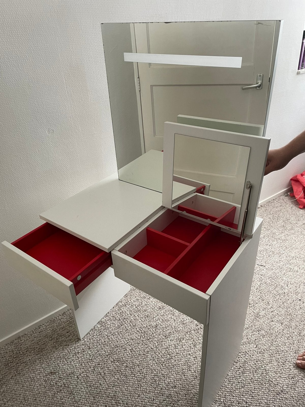 Ikea make-up tafel met extra spiegel, Ophalen, Gebruikt, 50 tot 100 cm, 100 tot 150 cm