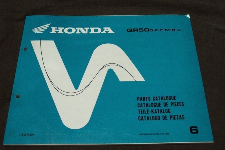 Honda QR50 1996 motorcycle parts catalogue, Ophalen of Verzenden, Honda