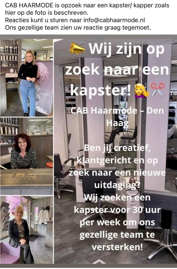Wij zijn opzoek naar een kapper of kapster, Permanenten