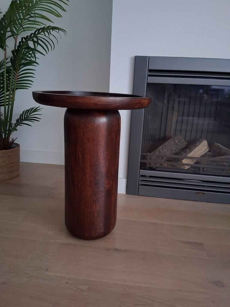 Bijzettafel Goossens Ova- mangohout donkerbruin, Ophalen, Nieuw