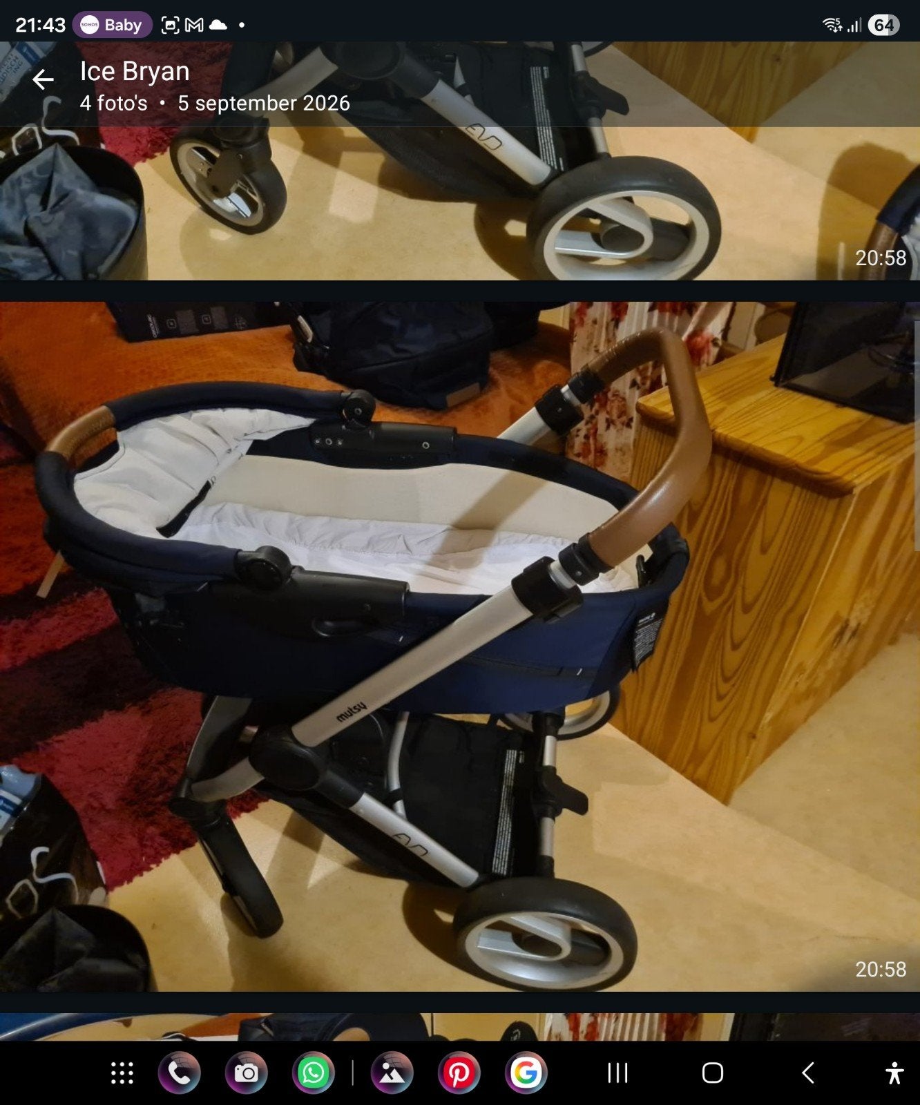 kinderwagen compleet met buggy, Ophalen, Gebruikt, Overige merken, Verstelbare duwstang
