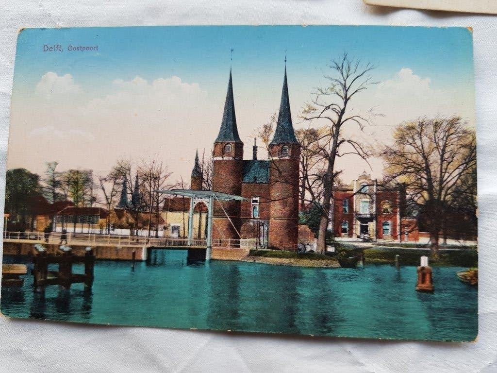 Ansichtkaart Delft Oostpoort, Ophalen of Verzenden, 1920 tot 1940, Zuid-Holland