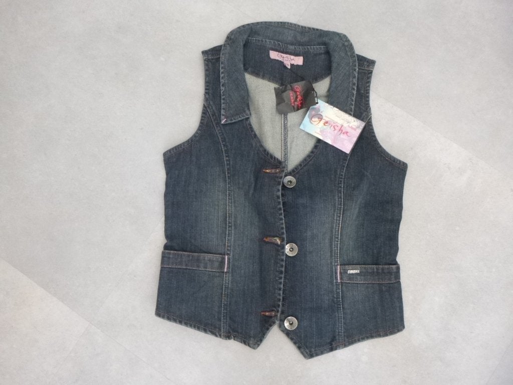 Geisha spijkerstof gilet/jasje  mt 176,  nieuw, Geisha, Nieuw, Jas, Verzenden
