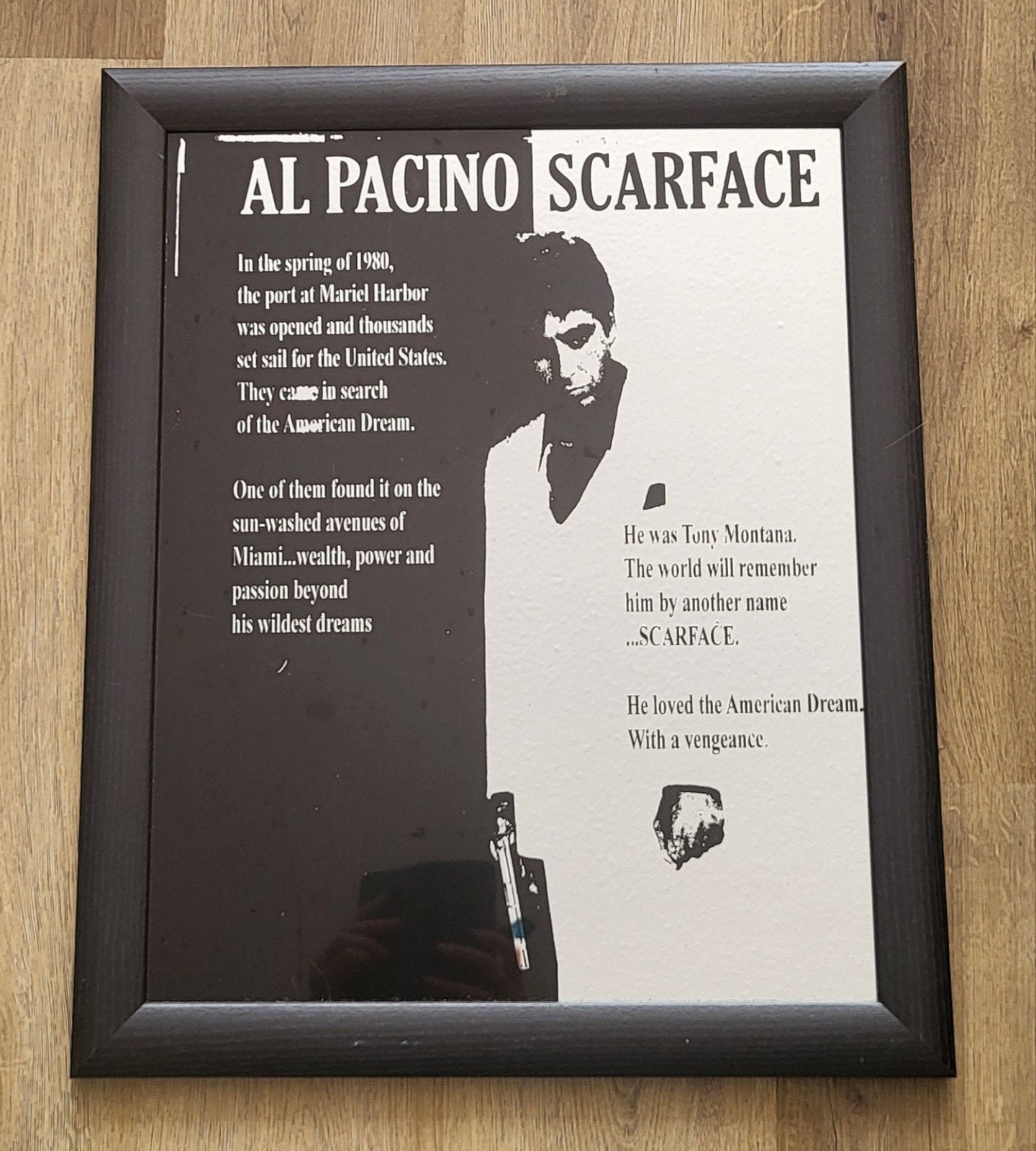 Al Pacino Scarface spiegel en canvas schilderij set, Huis en Inrichting, Woonaccessoires | Schilderijen, Tekeningen en Foto's