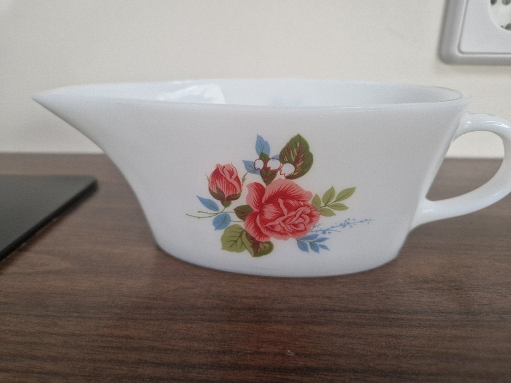 vintage Pyrex JAJ juskom Cottage rose, Ophalen of Verzenden, Bord(en), Overige stijlen, Glas