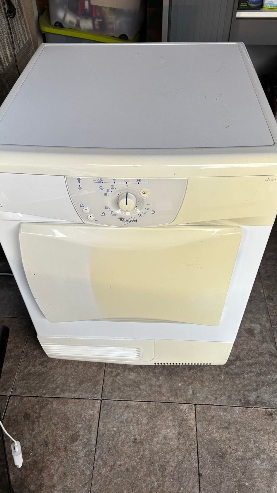 Whirlpool droger, Ophalen, 6 tot 8 kg, Gebruikt, 85 tot 90 cm
