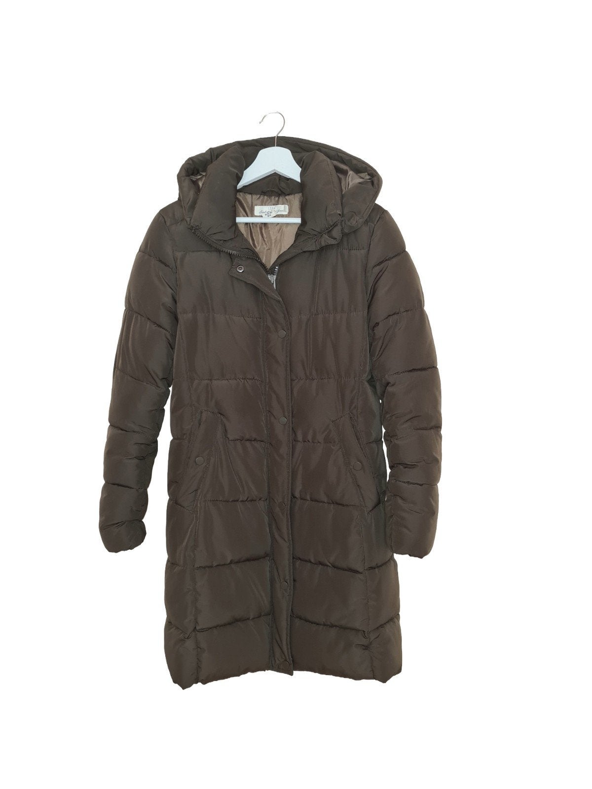 Donkergroene halflange jas van H&M in een maat S, H&M, Ophalen of Verzenden, Zo goed als nieuw, Maat 36 (S)