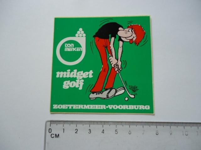 sticker oud Midgetgolf Zoetermeer strip gorter voorburg, Verzenden, Zo goed als nieuw, Bedrijf of Vereniging