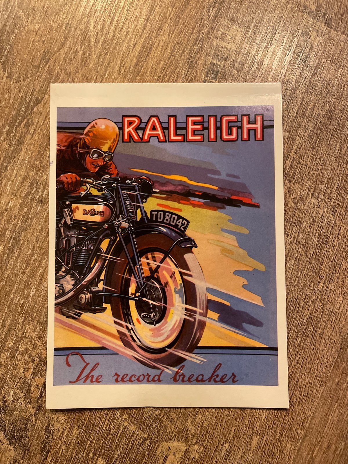 Vintage Raleigh Motorfiets kasrt - The Record Breaker, Ophalen of Verzenden, 1980 tot heden, Ongelopen, Voertuig