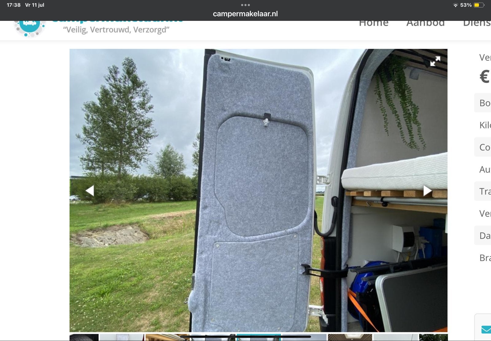 Naaldvilt voor camper - ca. 4m2, Ophalen, Nieuw, Los Vilt
