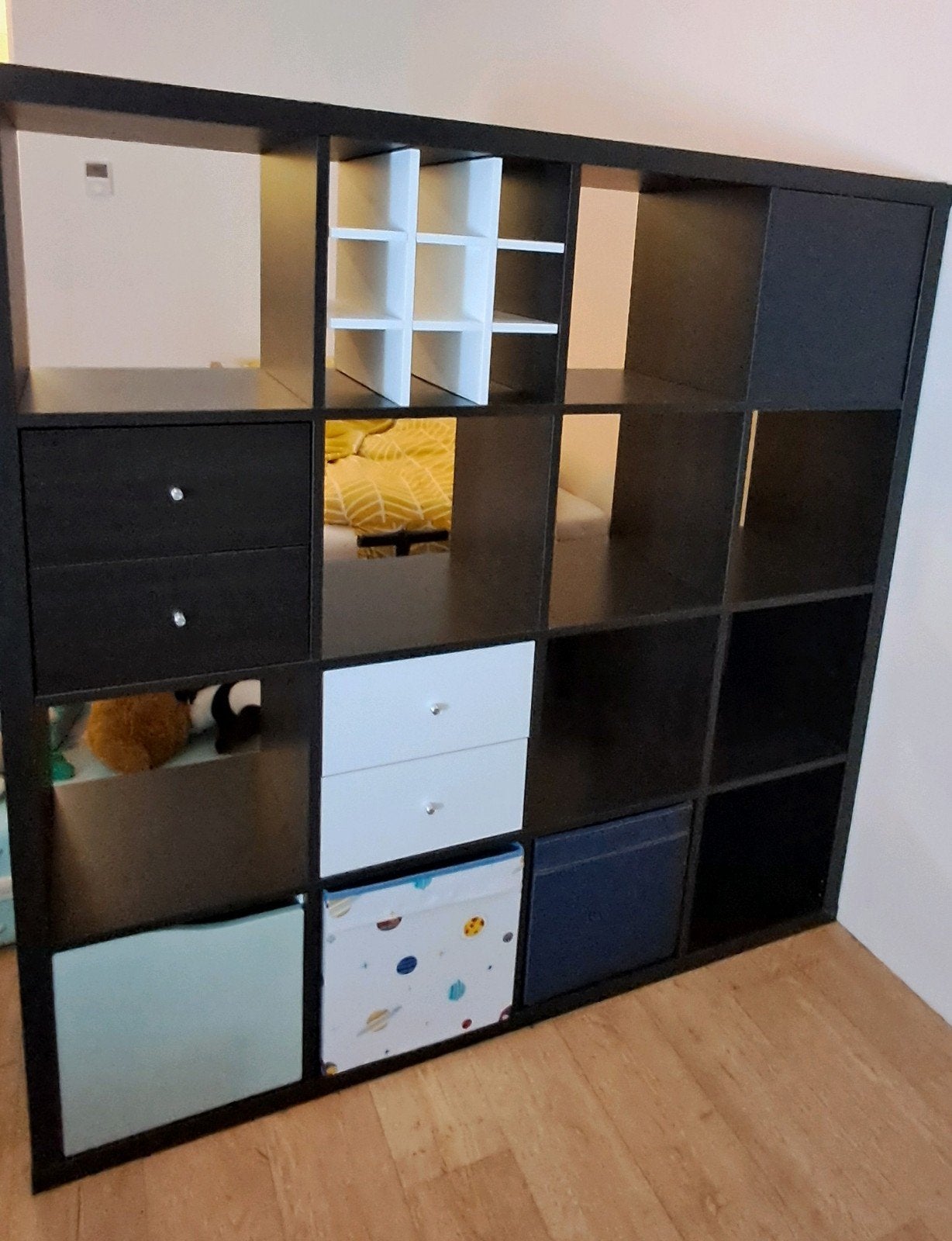 IKEA Kallax Kast met Lades, Deuren en Inzetstukken, Ophalen, Gebruikt, 100 tot 150 cm, 25 tot 50 cm