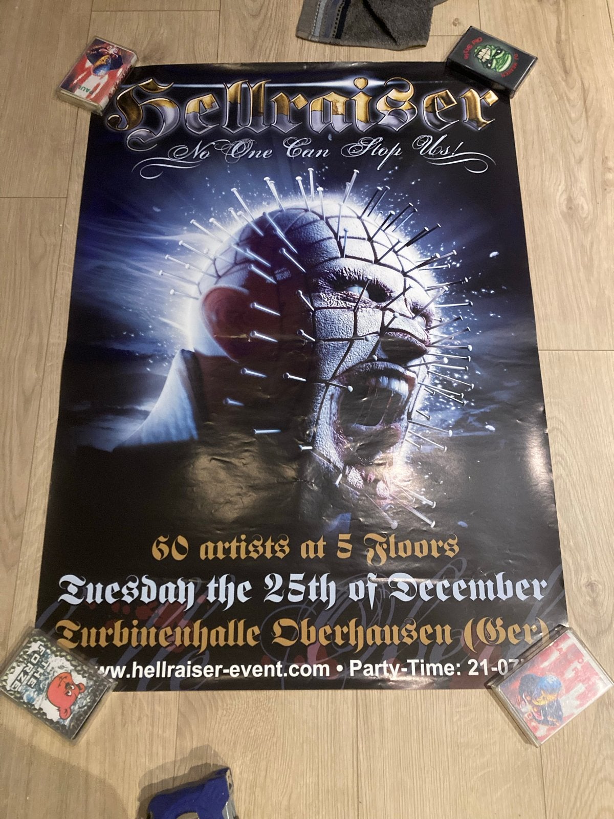 Poater Hellraiser Event - DE Hardcore Gabber, Deurposter of groter, Ophalen of Verzenden, Film en Tv, Rechthoekig Staand