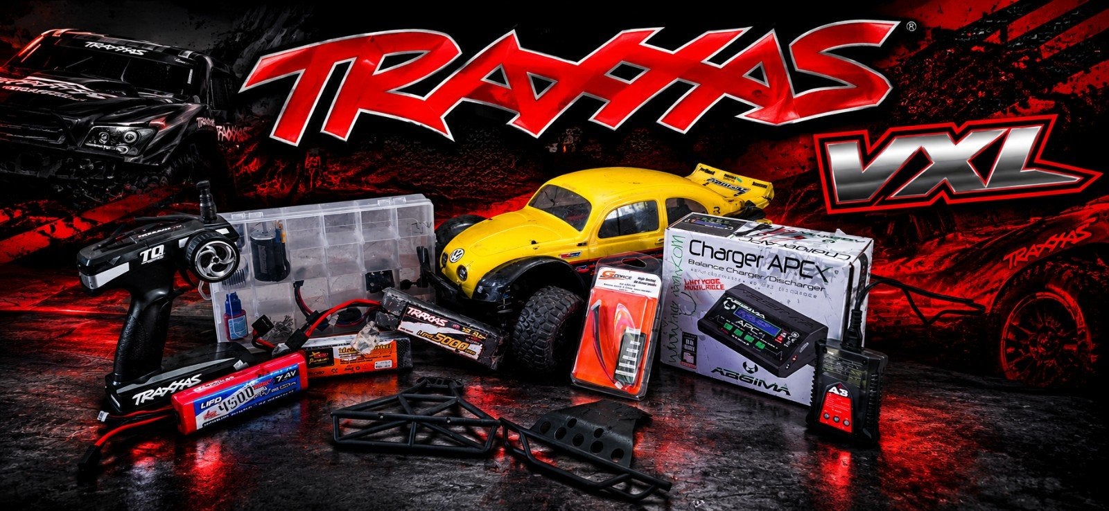Traxxas Slash 4x4 VXL RTR met extra's, Elektro, Auto offroad, Ophalen of Verzenden, Zo goed als nieuw
