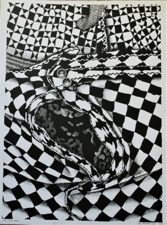 Henri Har Sanders(1929) Zeefdruk " Mijn Kruistocht " Ges Gen, Antiek en Kunst, Gesigneerd, Zeefdruk, Overige onderwerpen, Ophalen of Verzenden