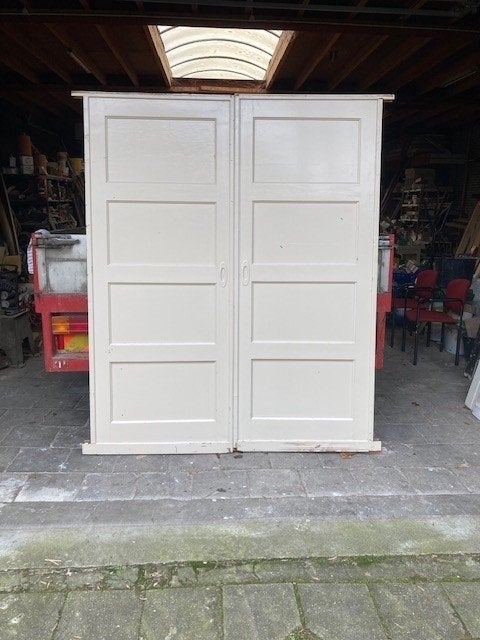 Set antieke Kamer+Suite schuifdeuren, 4-vlaks 2/86x212,5 cm, Ophalen, Gebruikt, Wit, Vintage