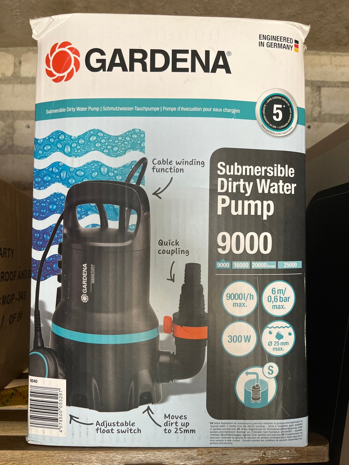 Gardena Dompelpomp 9000 Vuilwaterpomp - Nieuw in doos, Ophalen of Verzenden, Nieuw, Elektrisch, Dompelpomp