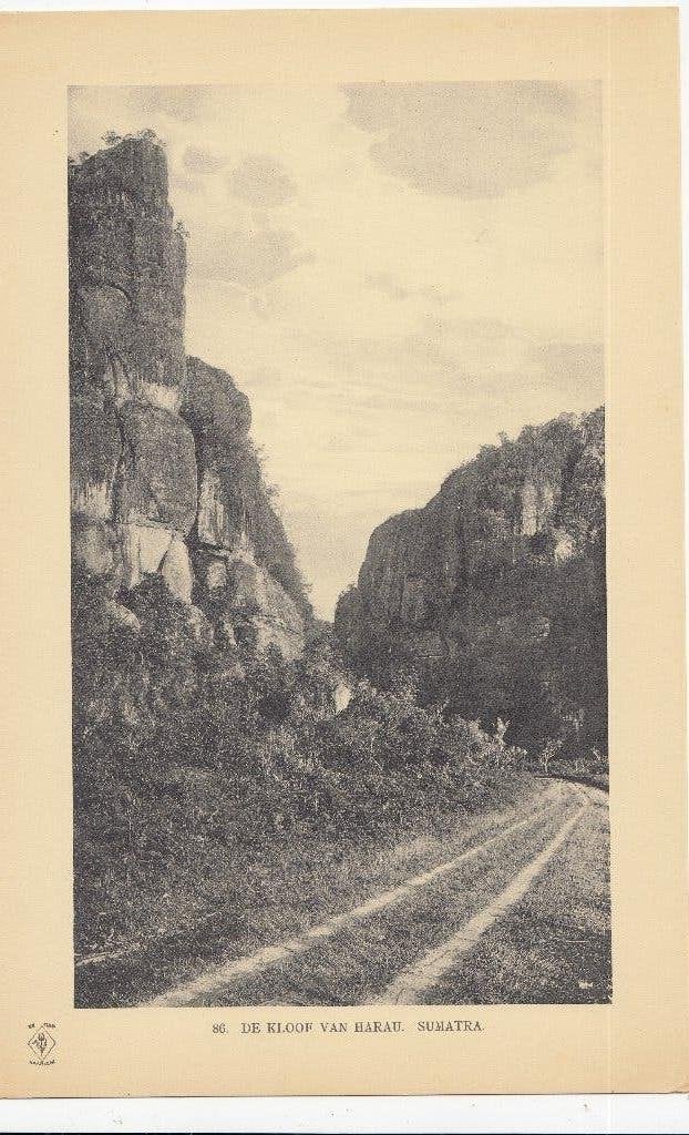 Originele fotogravure 1910 - Kloof van Harau, Sumatra, Foto, Zo goed als nieuw, Voor 1940, Buitenland