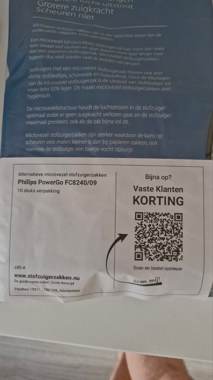 Stofzuigerzakken - 8 stuks - Nieuw Philips Powergo FC8240/09, Witgoed en Apparatuur, Ophalen of Verzenden, Nieuw
